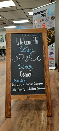 sign for college and career center